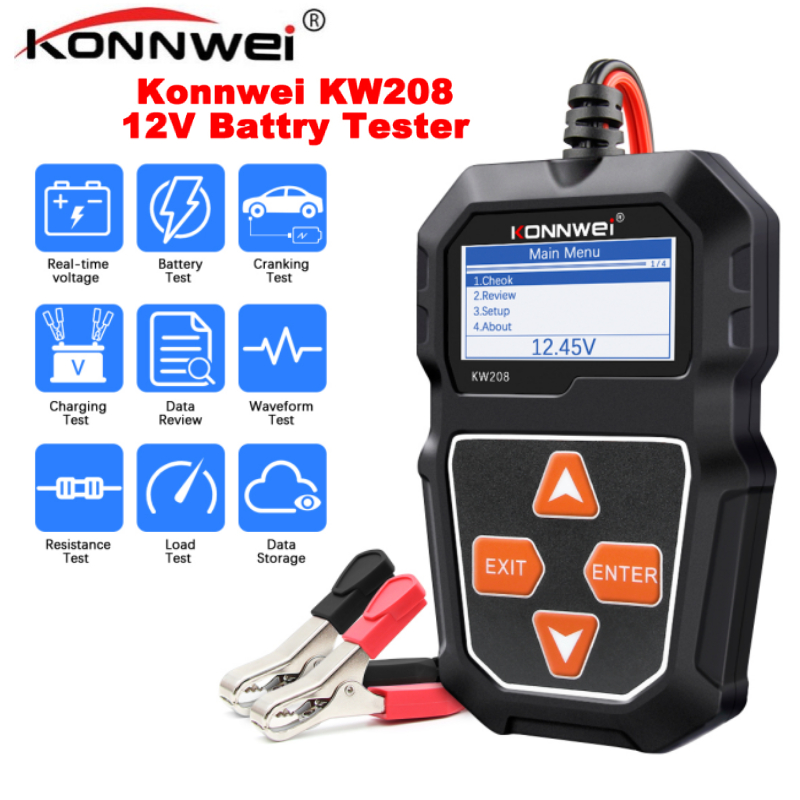 KONNWEI KW208 Automotive 12V Car Battery Tester Motorcycle moto