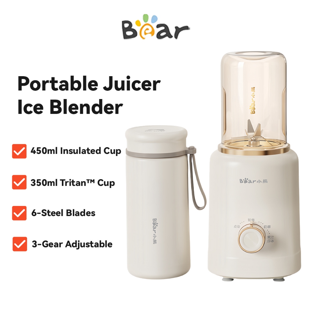Bear Juicer Blender for Shake Portable Tumbler Hot and Cold Mini Ice