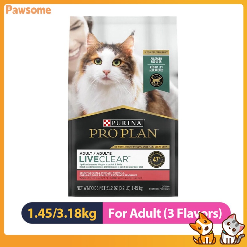 Purina Proplan LIVECLEAR Allergen Reducing Cat Food Chicken Turkey ...