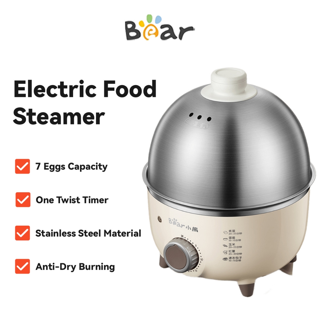 Bear Electric Egg Cooker Steamer with Timer Egg Boiler Siomai Steamer