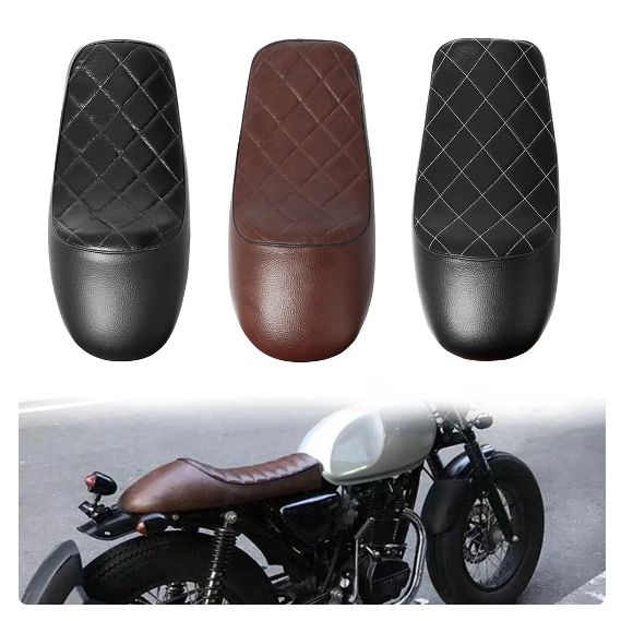 Black Motorcycle Seat Custom Brat Flat Pan Retro Seat Cafe Racer