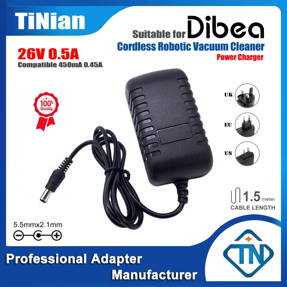 26V 0.5A 0.45A 450mA Adapter Charger For Dibea D008 Pro D18 A/B DB006 ...