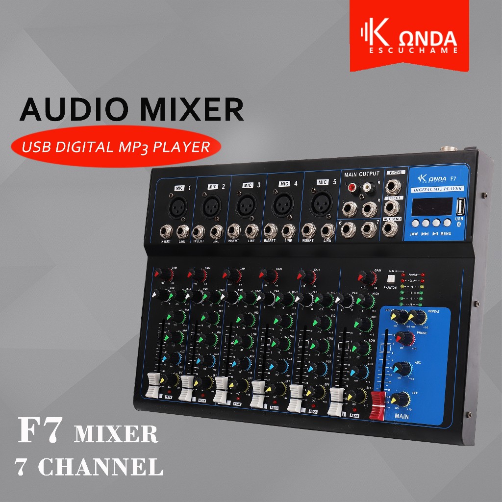 F4/F7 Professional audio mixer 4/7 Channel Professional Mixer MP3