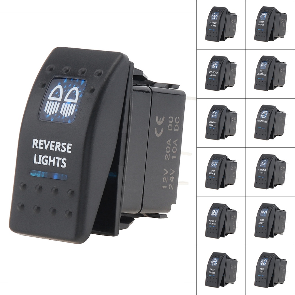 A/C 5Pin On Off 12V 20A Blue LED Waterproof Car Switch Bar ARB Push Rocker Toggle Switch Led Light Swithes I.1534392703