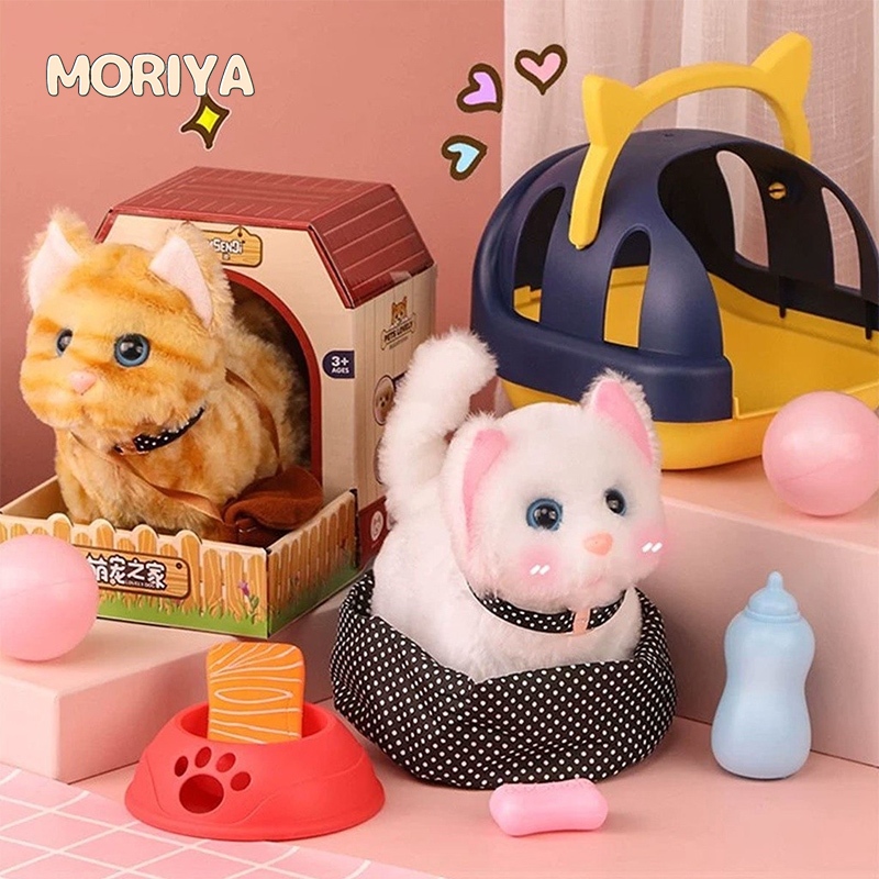 Interactive Plush Toys, Move and Meow Walking Electronic Cat Electronic  Pets Robot Cat Gift for Children