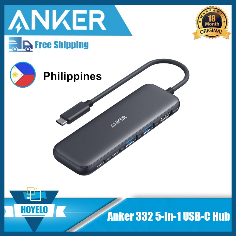Anker USB C-hub, 332 USB-C-hub (5-in-1) met 4K HDMI-scherm, 5 Gbps