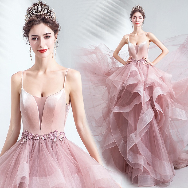 Sparkling Pink Evening Night Dress For Women  Formal Prom Party Gowns Y6084 main image 1