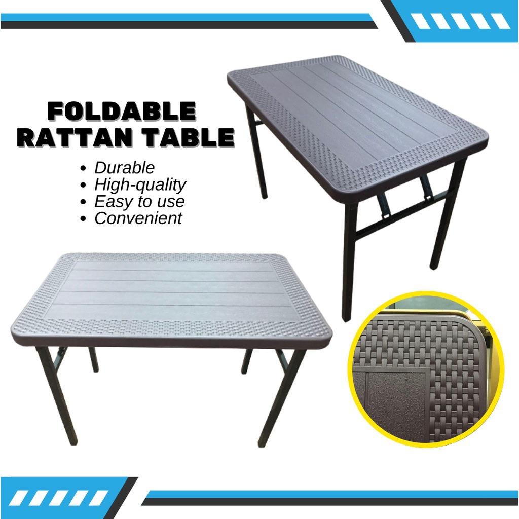 Foldable Plastic Rattan Table dining table High Quality 61x100 Table ...