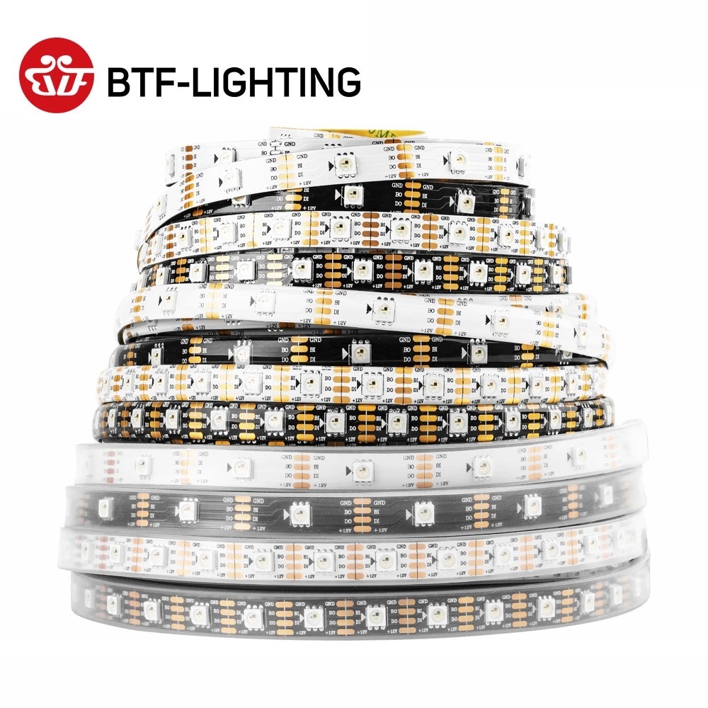 BTF-LIGHTING WS2815 1m 30 60 144Leds DC12V RGB LED Pixels Strip Light ...
