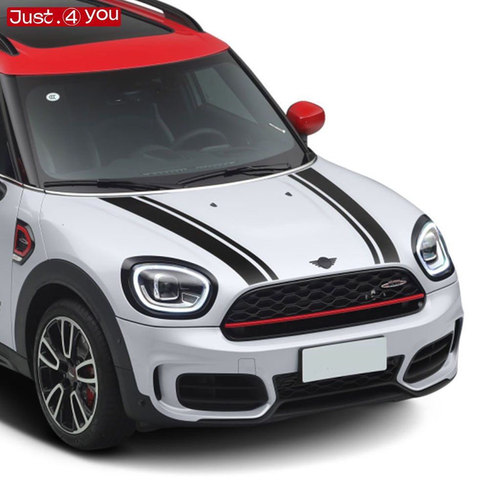 Car Hood Bonnet Stripes Decal Stickers for MINI Countryman Cooper S One ...