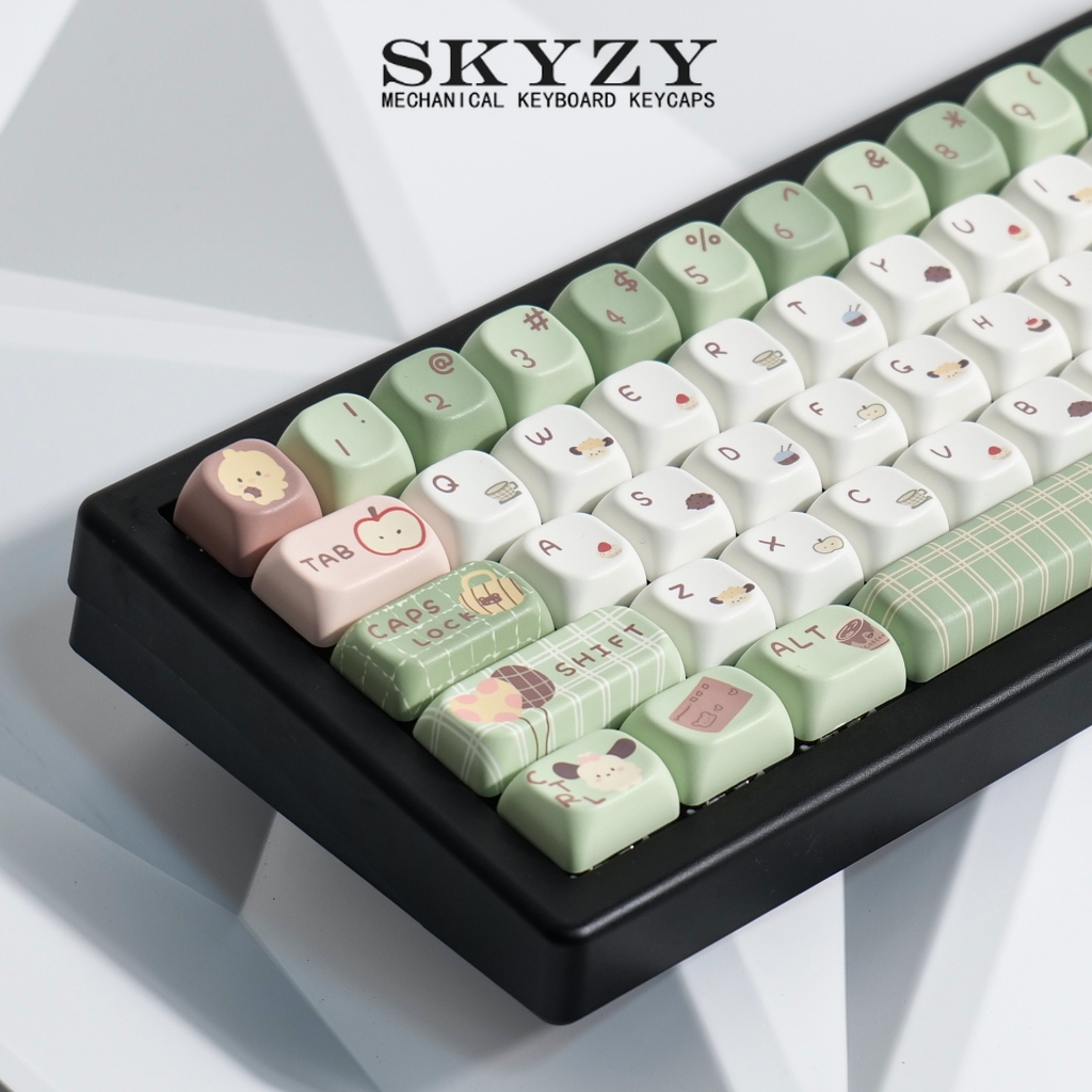 Forest Afternoon Tea Keycaps SOA Profile Cute Green PBT Dye Sub ...