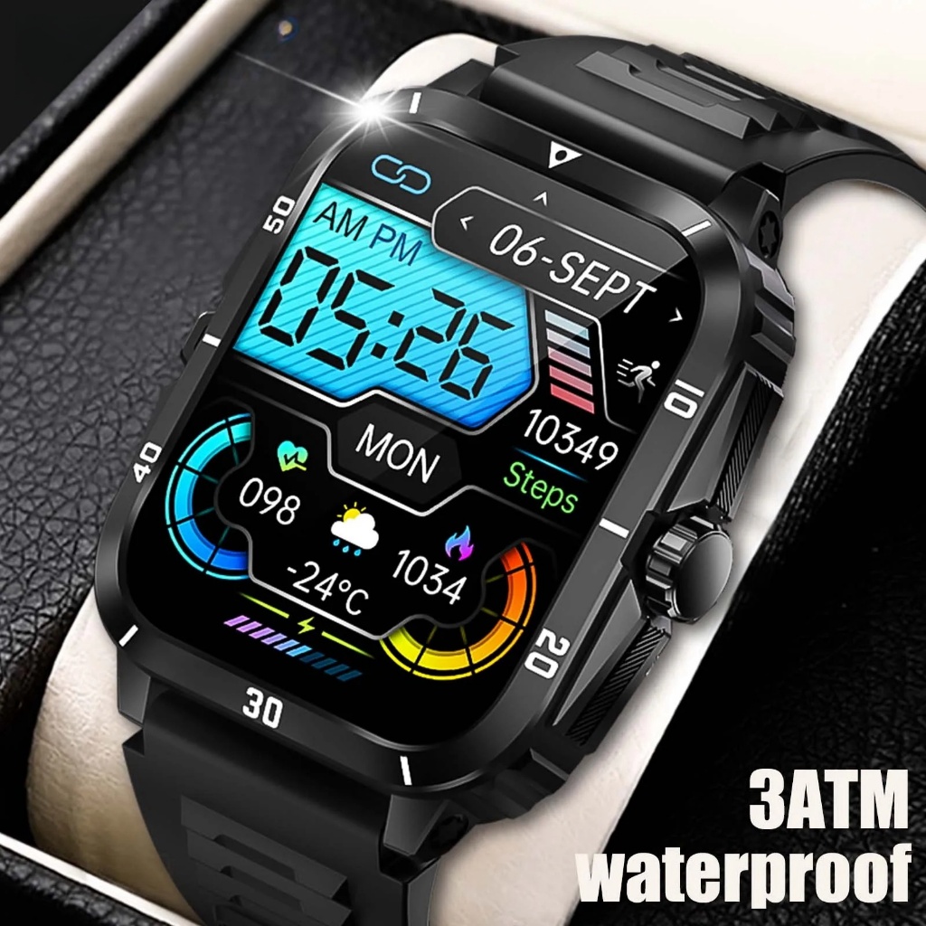 Smart Watch 3ATM Waterproof KT71 IPS Screen Men 100+ Sport Mode Heart  Rate Sleep Analysis Bluetooth Call 430mAh