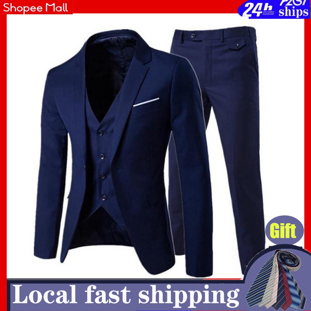 【Local Delivery】high quality Men Business Suit Formal Suits Wedding ...