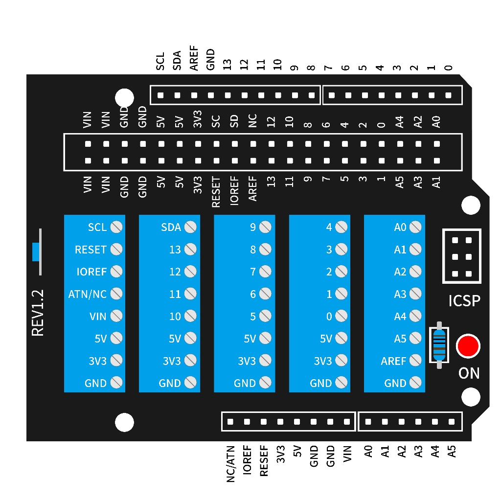 52Pi Screw Terminal Hat for Arduino UNO, GPIO Screw Terminal Block ...