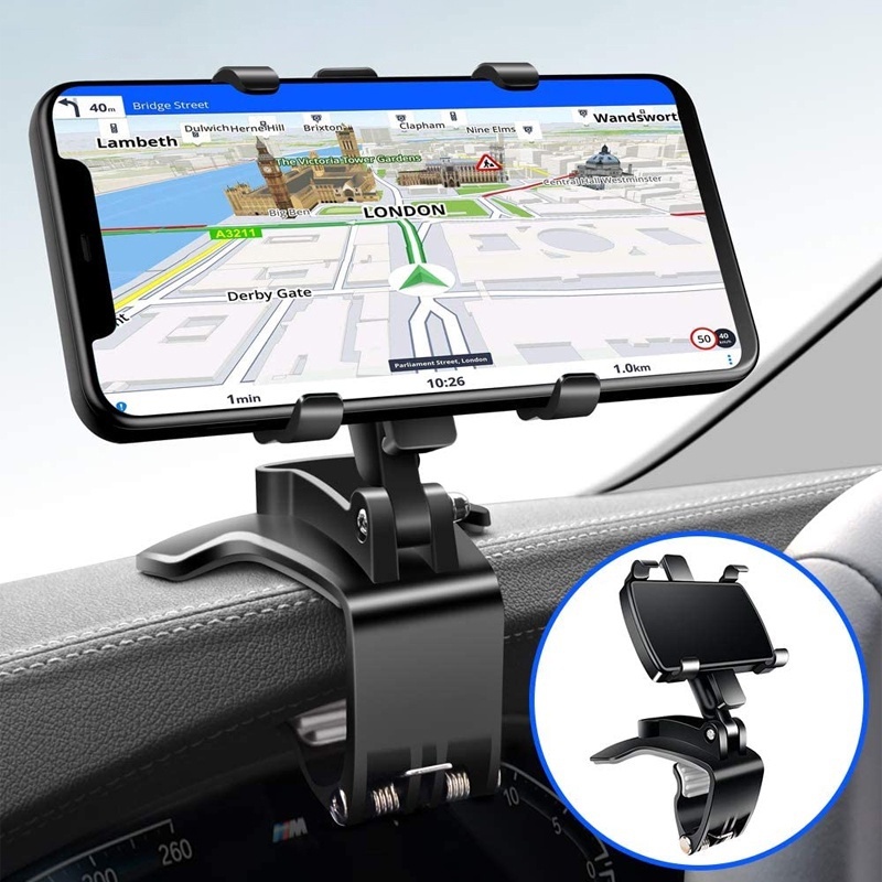 Dashboard Car Phone Holder 360º Rotation Car Phone Holder for Car Clip  Mount Stand Suitable for All Smartphone