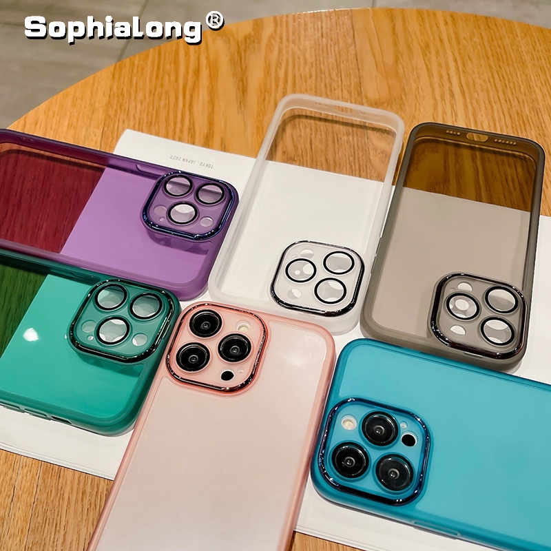 Casing for Apple iPhone 11 12 13 14 15 Pro Max Soft Clear Silicone Back  Cover iPhone 14 15 Plus with Camera Lens Protector