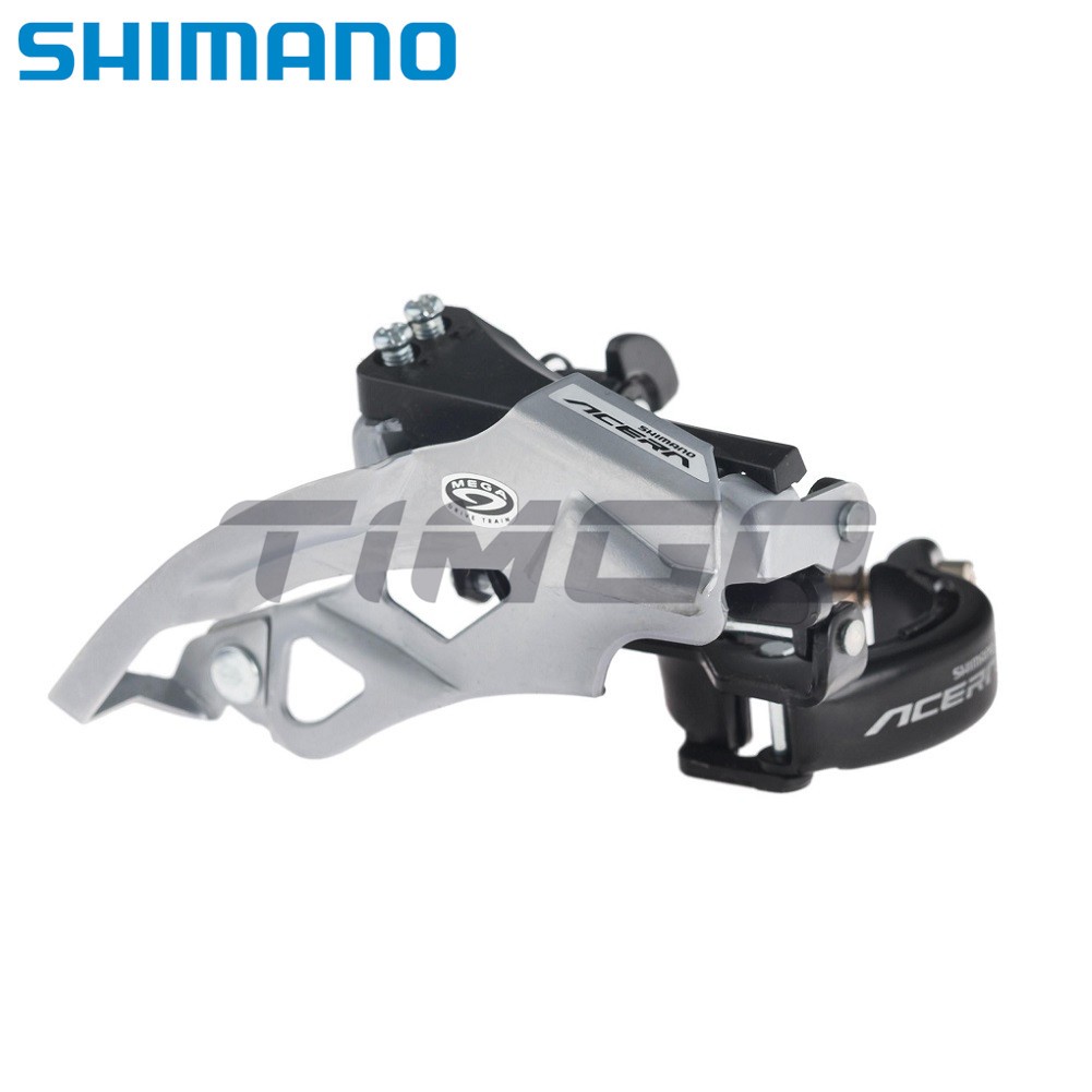 Dérailleur Avant Shimano Altus FD-371-3 3x9 Vitesses - Double Tirage, Argent, Pour VTC Et Trekking
