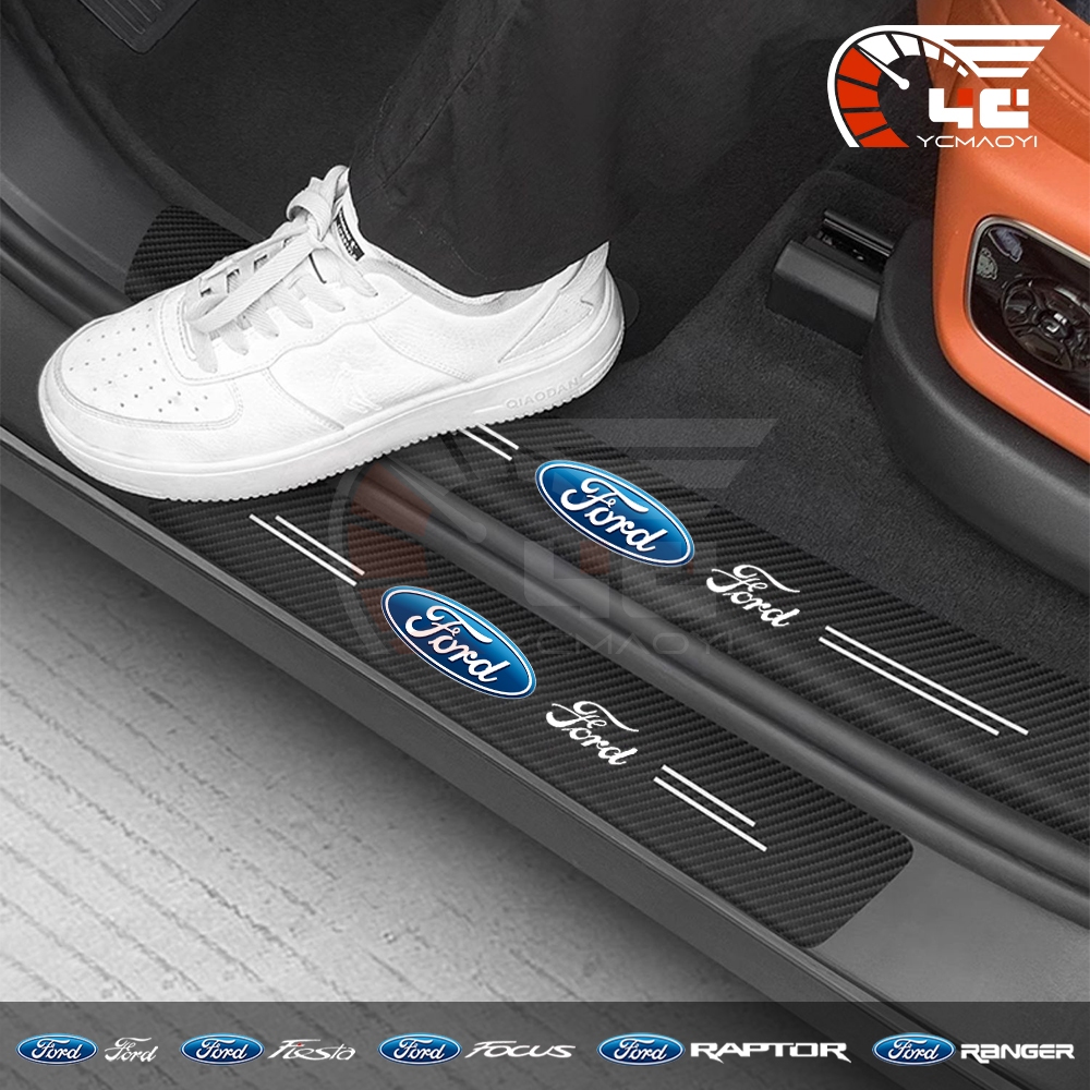 Ford Car Door Sill Protector Plate Stickers Rear Trunk Bumper Threshold ...