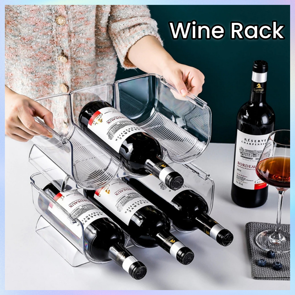 Acrylic Stackable Water Bottle Wine Holder Storage Rack Dustproof ...