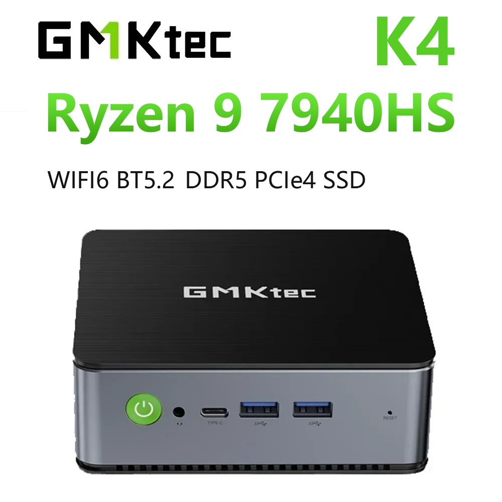 GMKtec K4 Mini Pc AMD Ryzen 9 7940HS Max 5.2GHz DDR5 NVME PCIe4 SSD ...