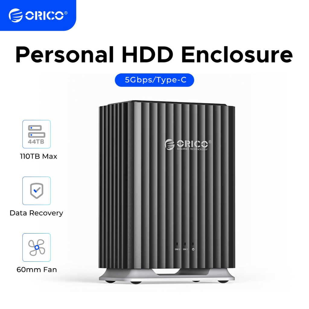 ORICO 5Bay Hard Drive Enclosure TypeC 5Gbps 2.5/3.5" HDD SSD Multi