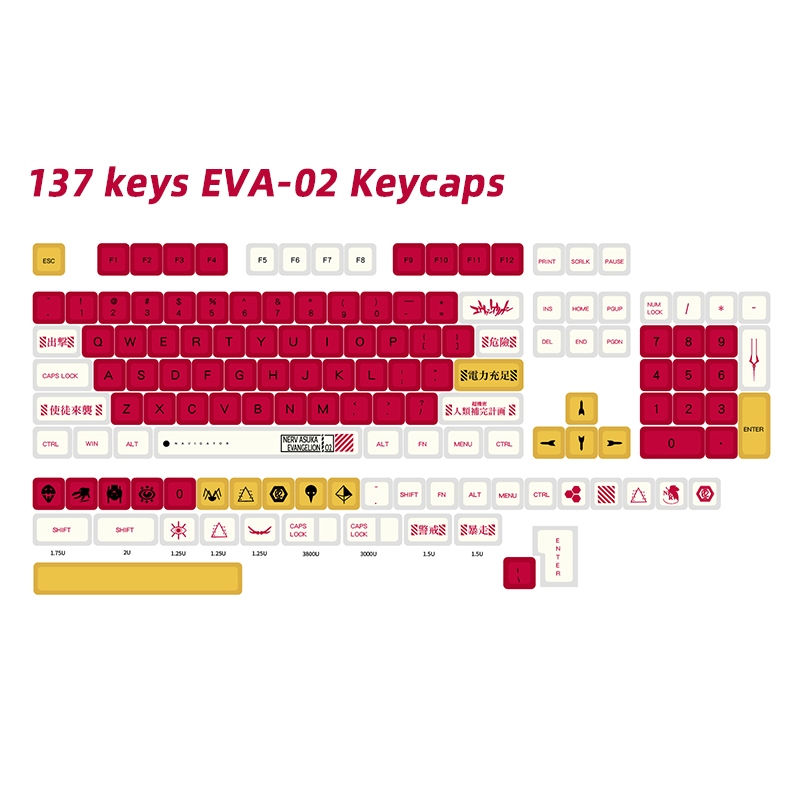 EVA Keycaps PBT Dye-sub XDA Profile Keycaps Custom mechanical keyboard ...