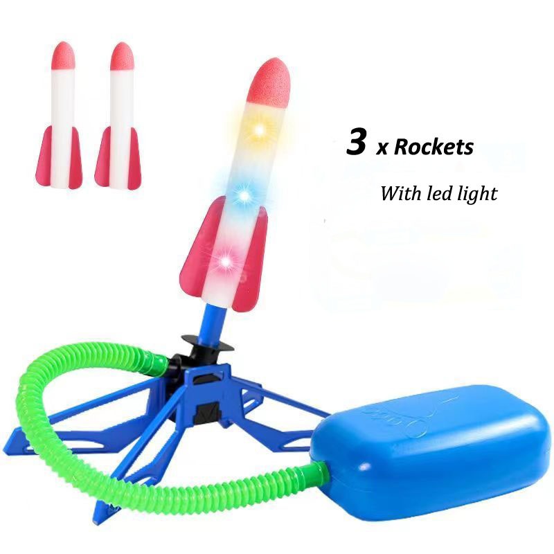 Kid Air Rocket Foot Pump Launcher Outdoor Air Pressed Stomp Soaring Rocket Toys Child Play Set Jump Sport Games Toy For Children