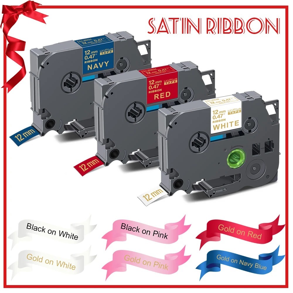 Compatible 12mm TZe Satin Ribbon for Brother P-touch Cube Labeling ...