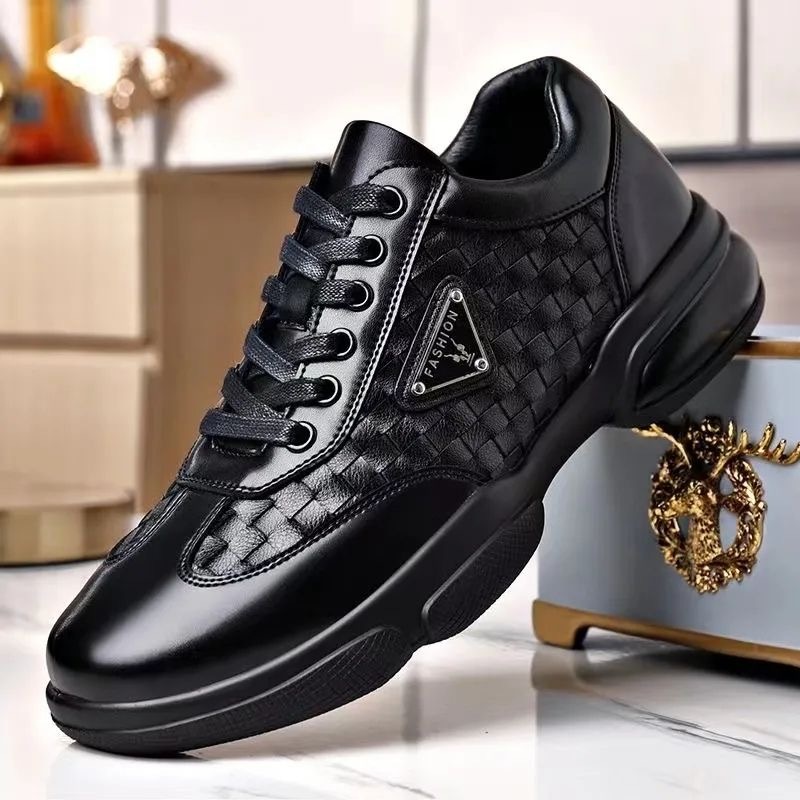 Fashion Leather Shoes for Men Casual Low Cut Shoes Versatile Original Lace Up Men s Shoes Shopee Philippines