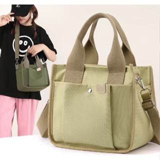 Solid Color Tote Bag Ladies Canvas Handbags Messenger Bag Fashion High Quality Casual Travel Messenger Bag Student School Bags Shopee Philippines