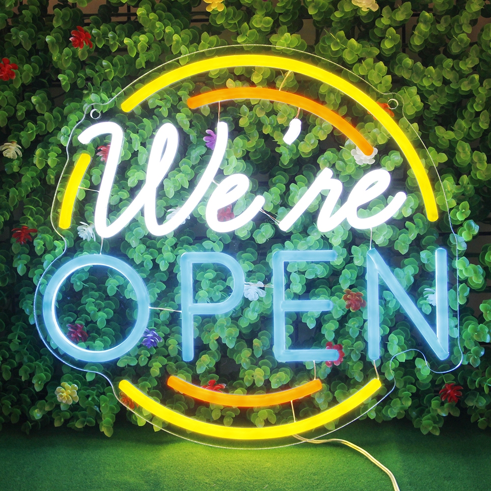 LED Coffee Sign BAR Lights OPEN Neon Sign Wall Hanging Billboard For ...