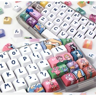 XVX Wave Theme XDA High Key Cap Mechanical Keyboard (123 keys) Suitable ...