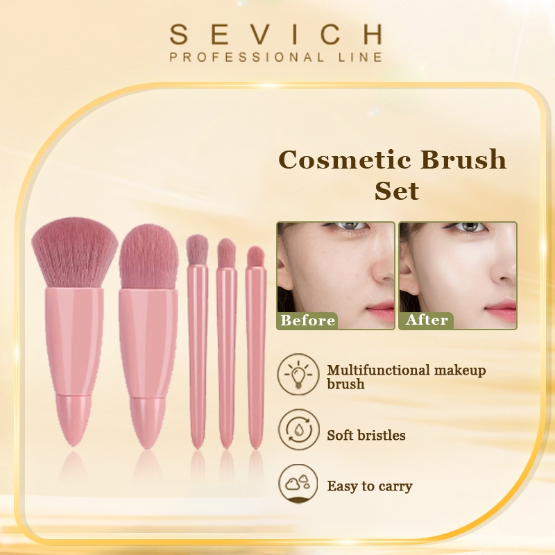 SEVICH 5pcs Makeup Brushes Multifunctional Portable Travel Foundation ...