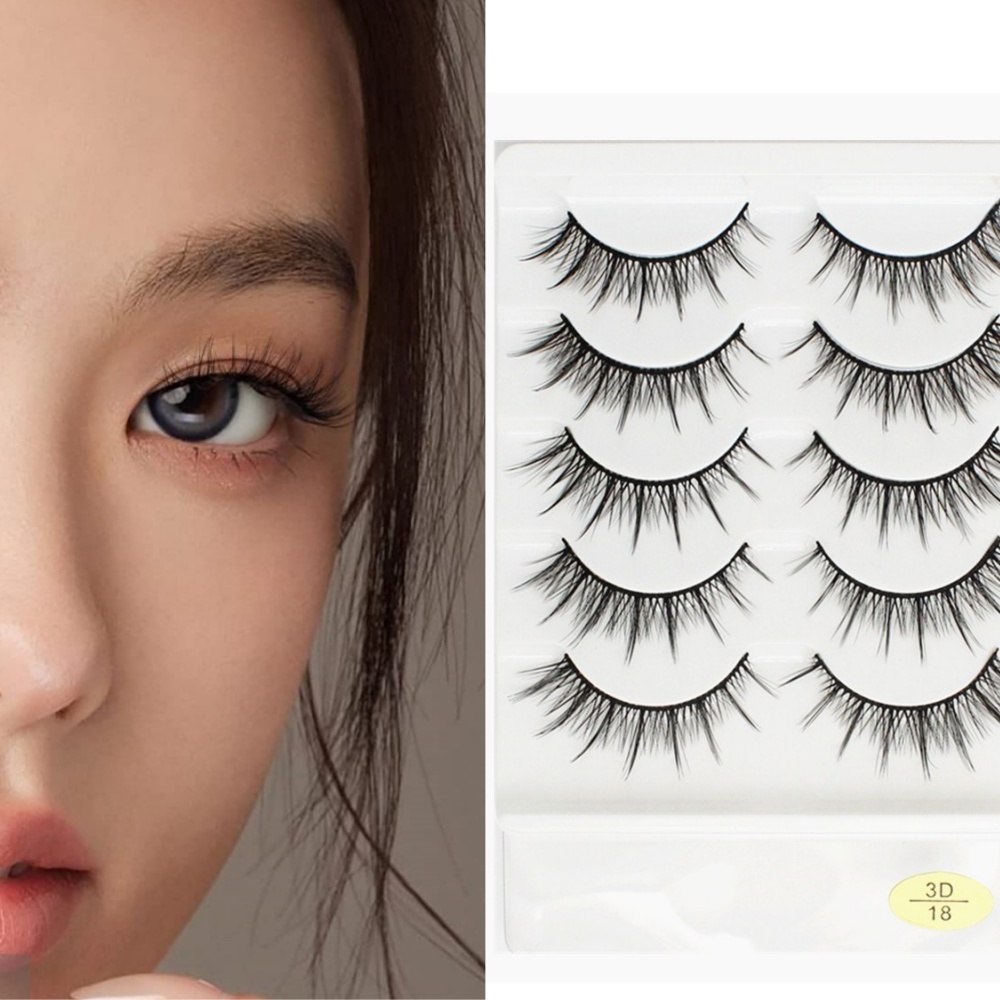 5 Pairs 3D Soft Mink False Eyelashes Fluffy Faux eye Lashes Full Strips ...