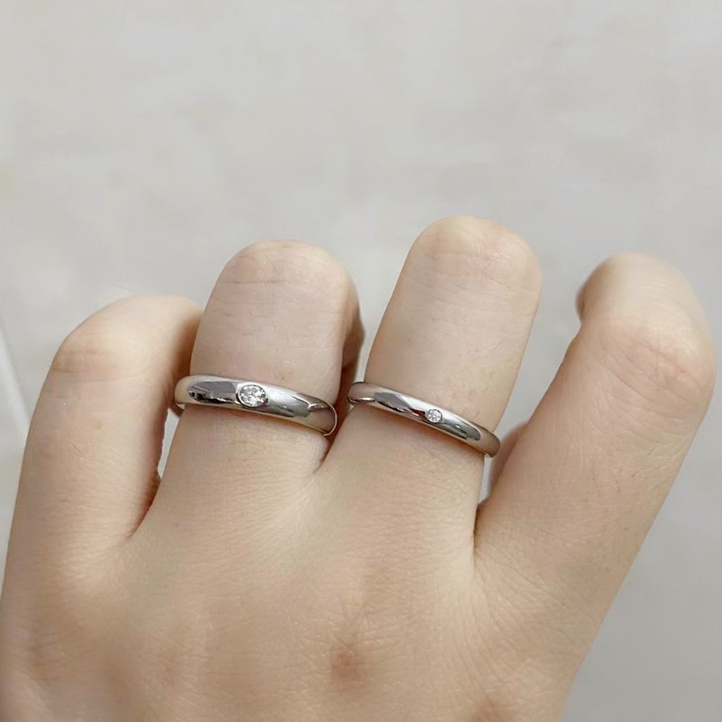 Simple Small Diamond Real Moissanite Ring for Women Diamond Genuine  Moissanite Couple Engagement Proposal Ring