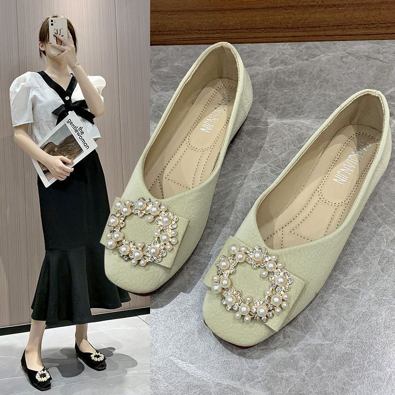 Plus Size doll shoes women close shoes for women 35-42 yards large size  women's shoes single shoes single shoe women's net red wild soft bottom  scoop, - Main Image