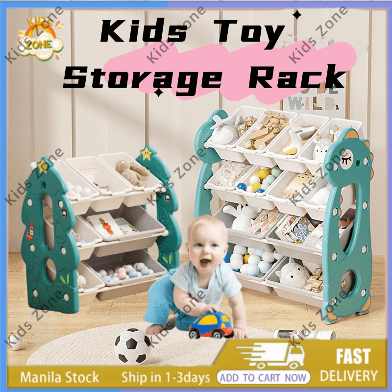 KIDS ZONE Kids Toy Organizer Storage Rack Multi-Layer BookShelf For ...