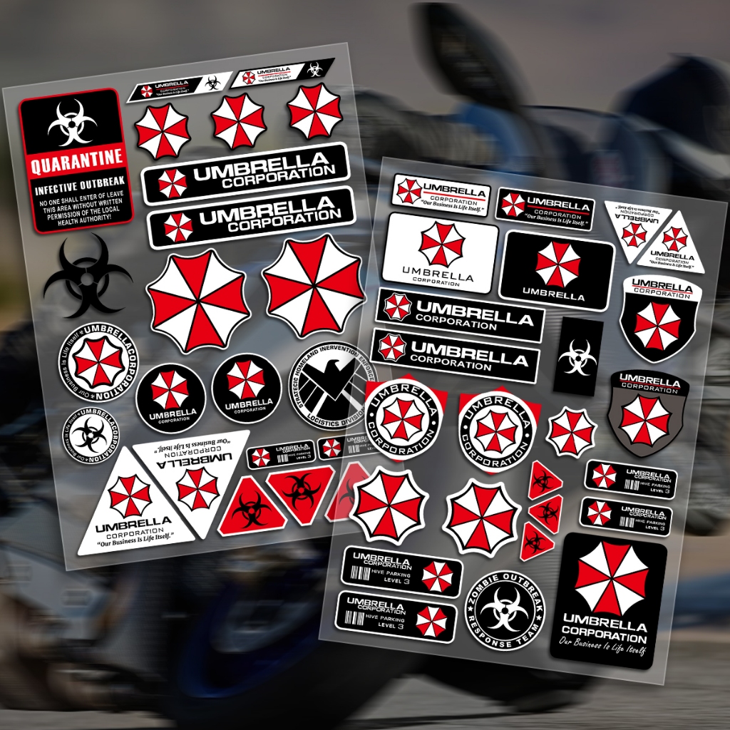 Biohazard Resident Evil Umbrella Corps Logo Universal Car Stickers Set ...