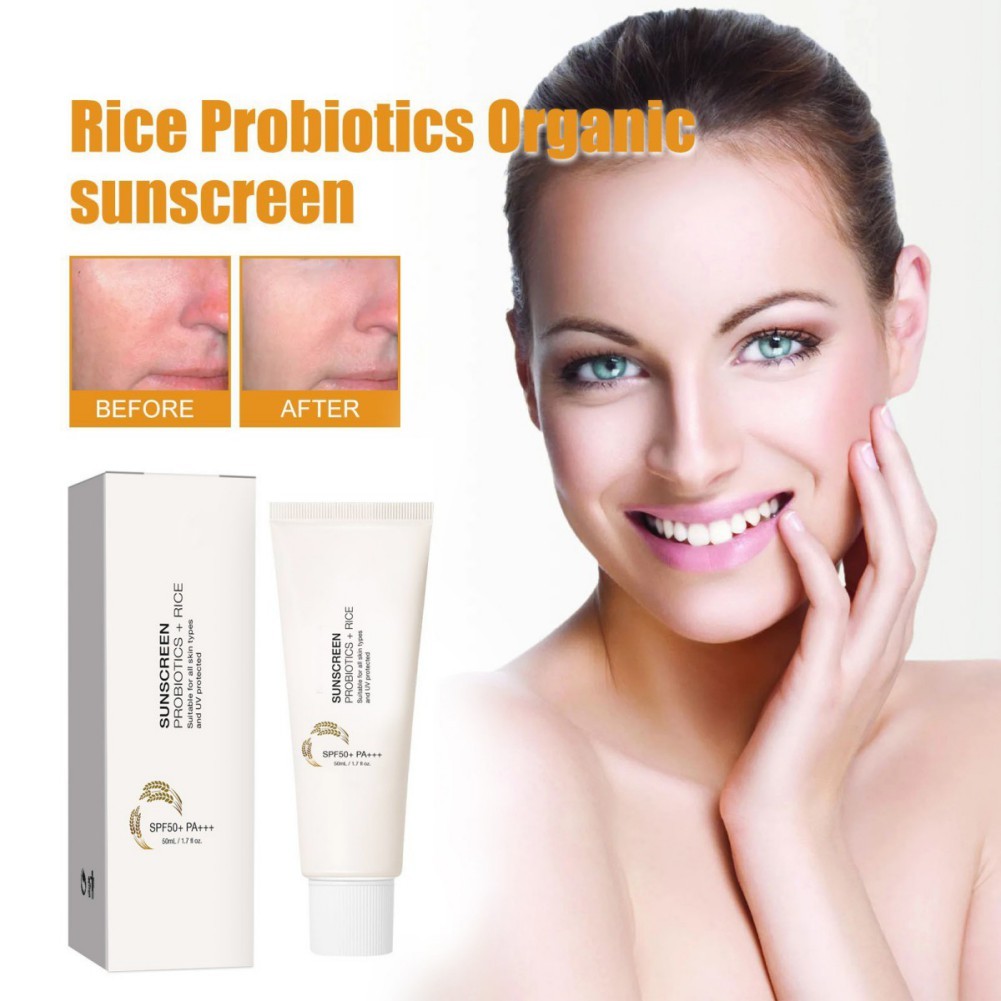 Facial Rice Sunscreen For All Skin Type UV Defense Sunscreen Probiotics