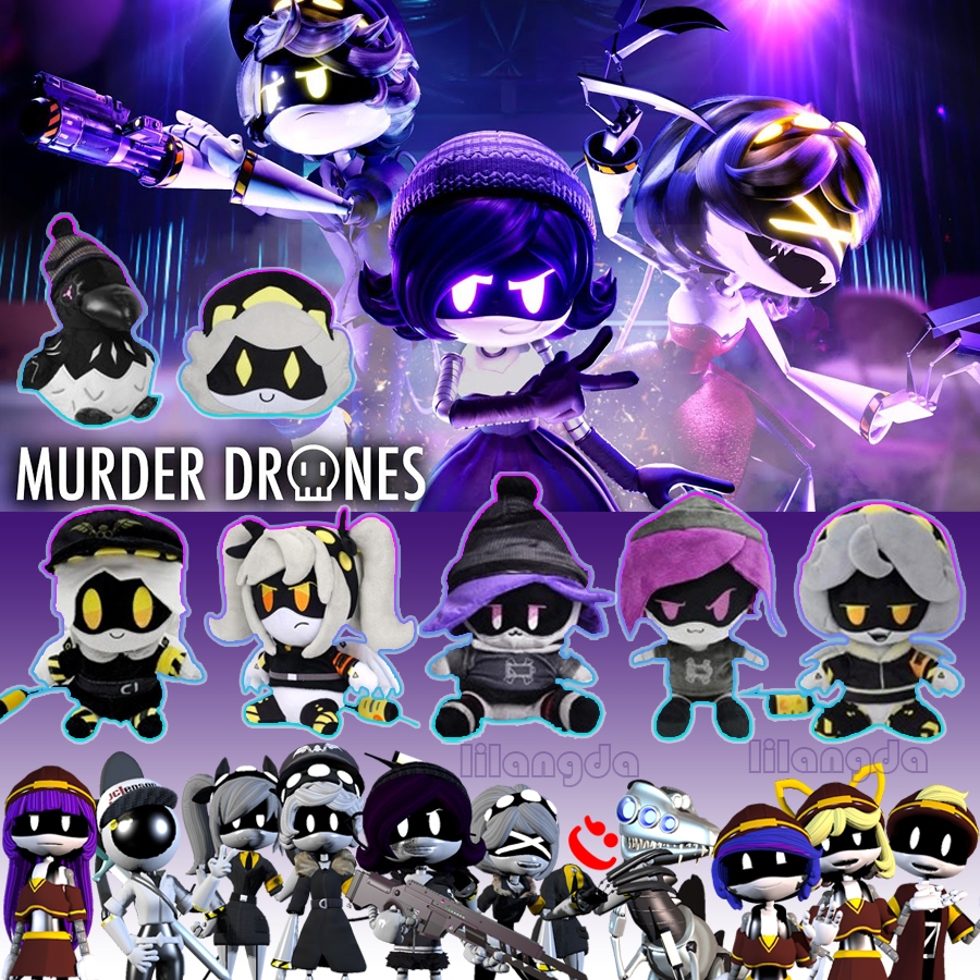 25cm MURDER DRONES 3 Uzi Doorman Plush Toy Cartoon Uzi and N Serial
