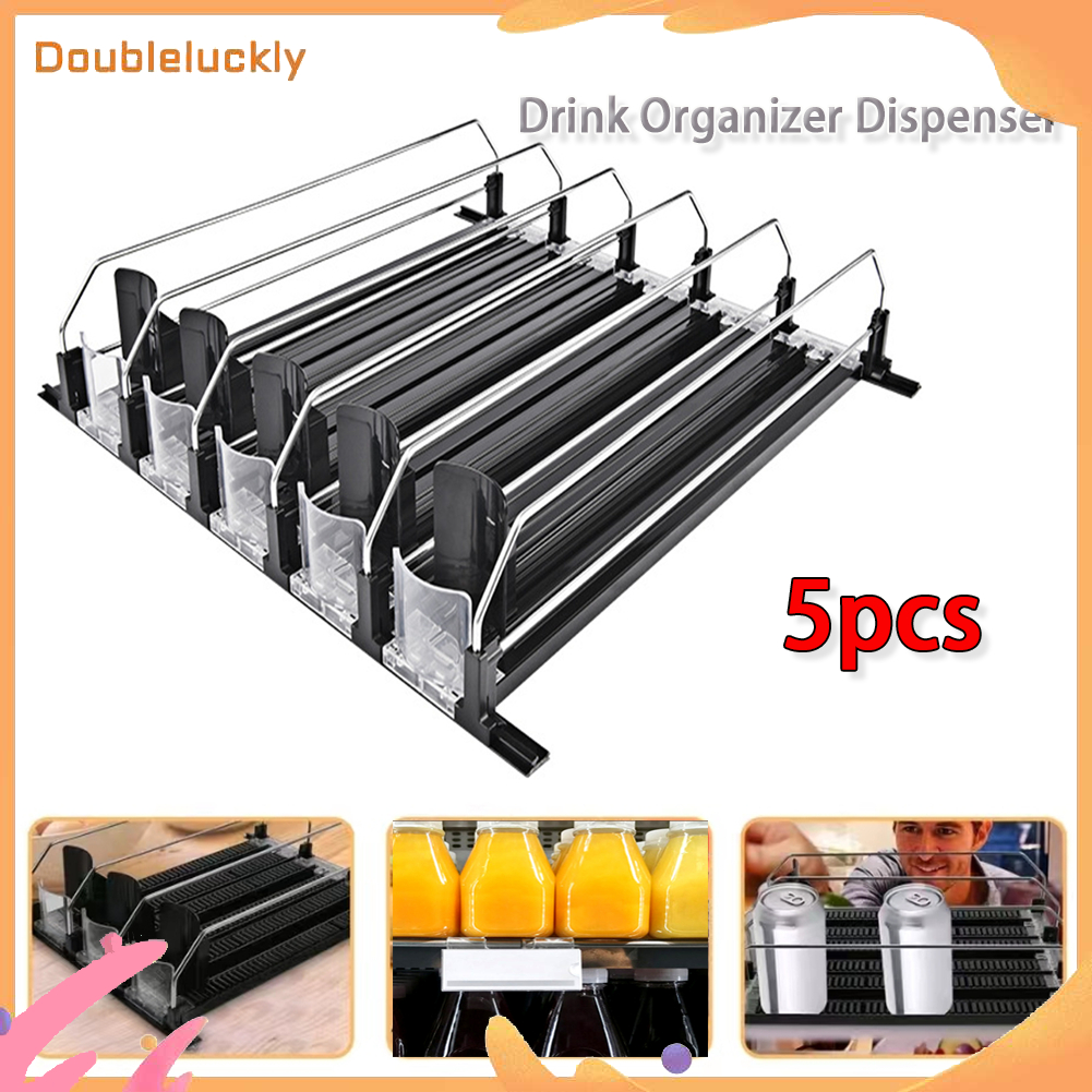 5 pcs Practical Fridge Drink Organizer Pusher Fridge Drink Organizer ...