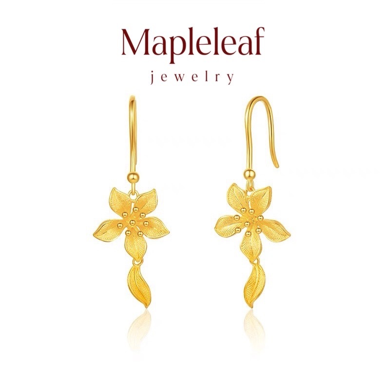 【 Mother's Day Gift 】 Original 916 Gold Magnolia Flower Earrings, Tassel  Pendant Earrings Gift Accessories