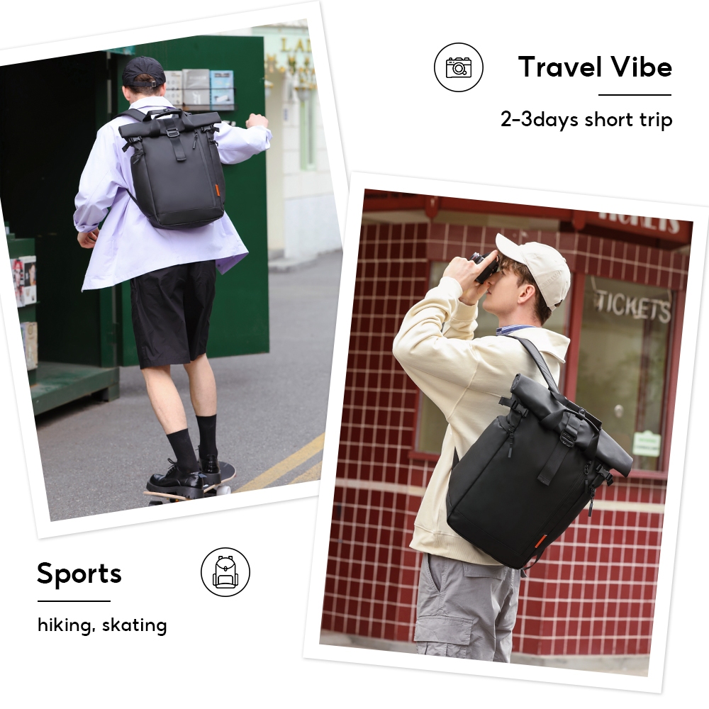 FULL DESIGN Waterproof Laptop Backpack For Work School Bag Large ...
