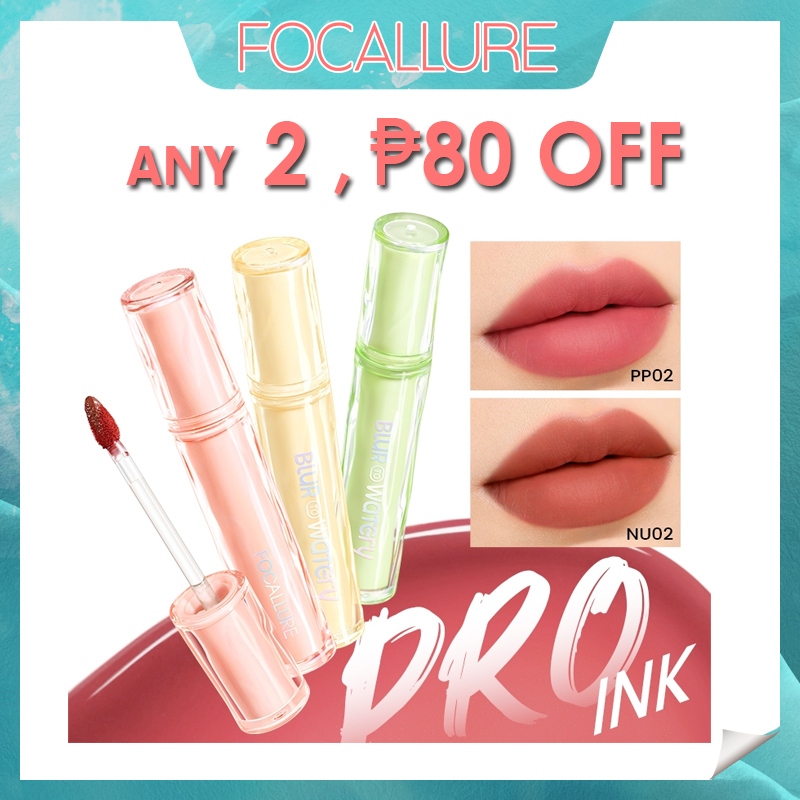 FOCALLURE Pro-ink Watery To Blur Lip Tint Long Wear Moisture ...