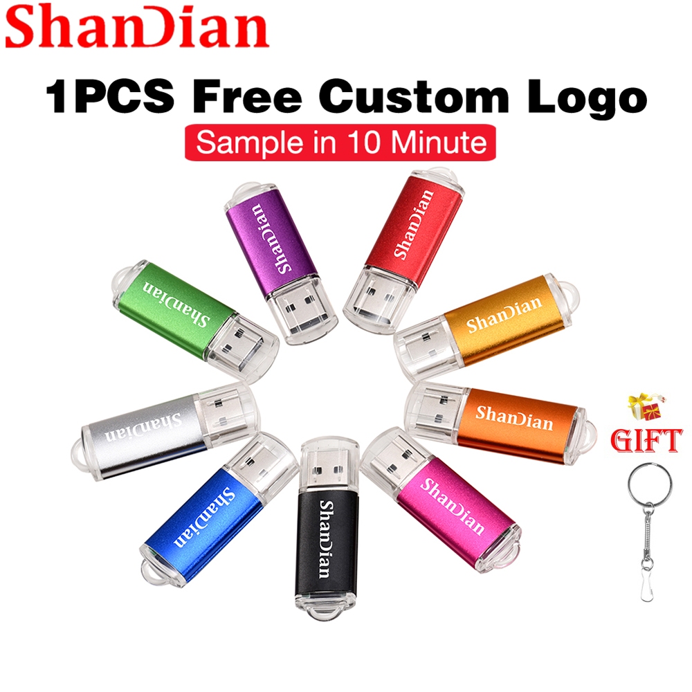 SHANDIAN Free Custom Logo USB 2.0 Flash Drive 128GB Free Key Chain Pen ...