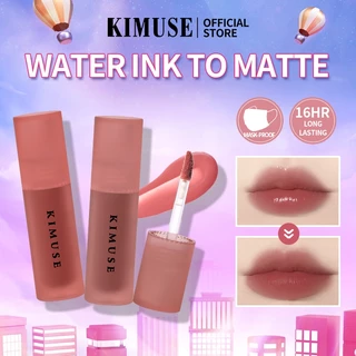 KIMUSE Water Tint Lip Glaze 13 Colors Waterproof Long Lasting Matte Liquid Lip Gloss Lipstick