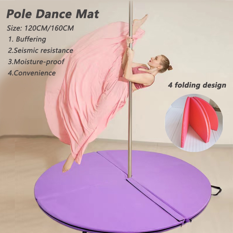 120CM/160CM Portable Pole Dance Crash Mat Skid Proof Thickened Round ...