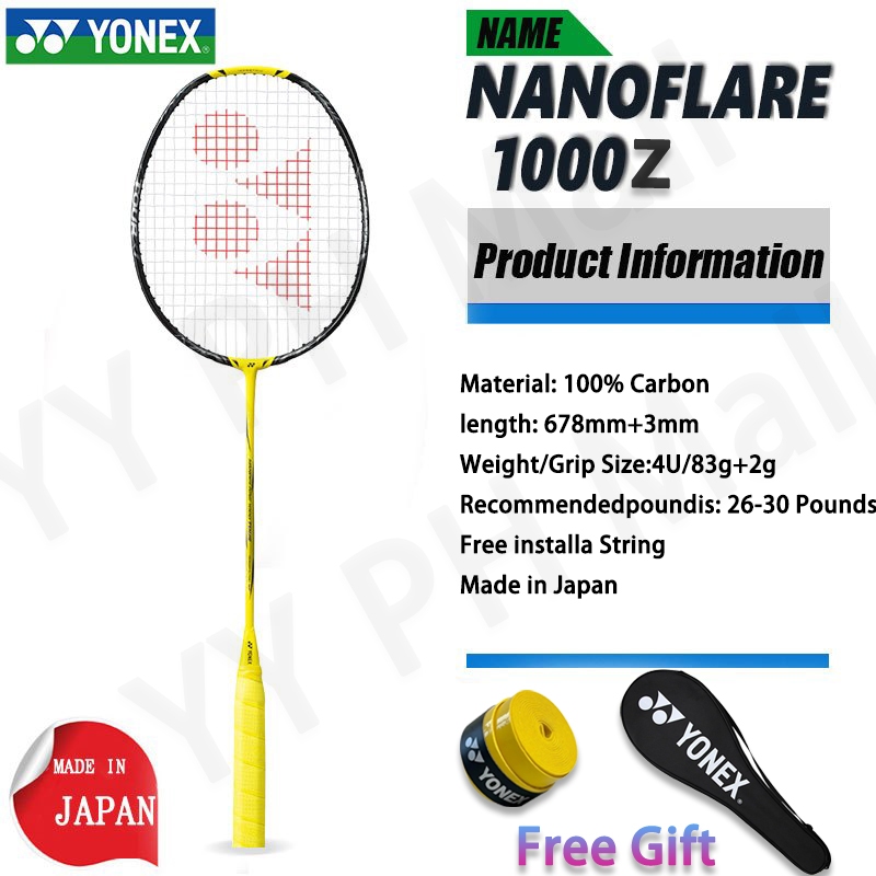 YONEX NANOFLARE 1000Z Badminton Racket 4U Full Carbon NF1000Z Energy ...