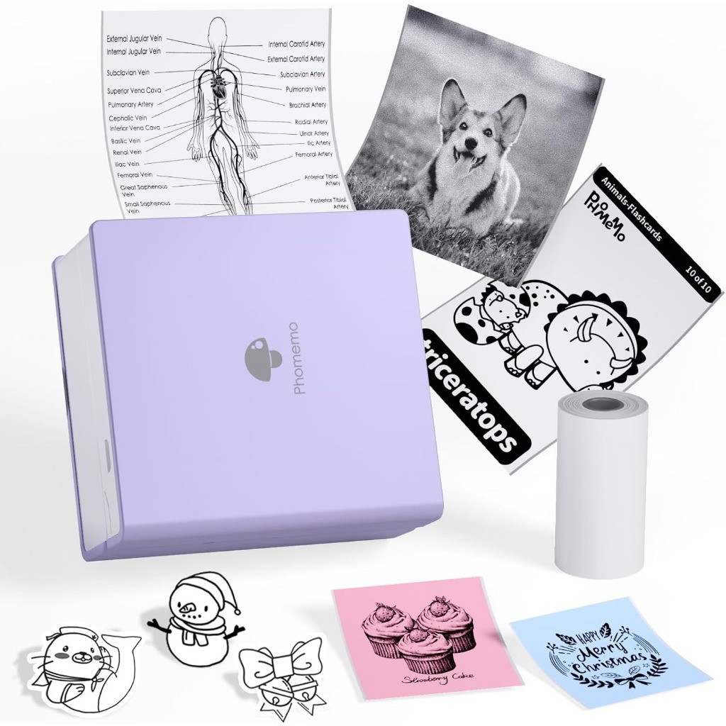 Phomemo Self-Adhesive Thermal Paper - 3 Rolls For M02/M02S/M02Pro Mini Printers, 50mm X 3m