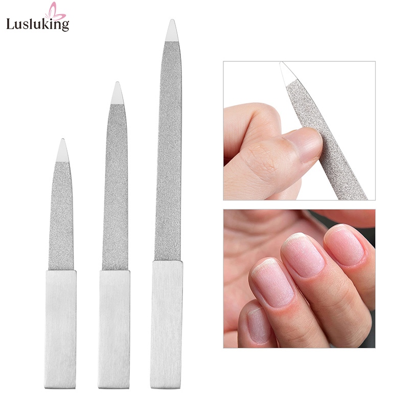 Lusluking 4 5 6 Inch Nail Art File Stainless Steel Metal Cuticle Pusher ...